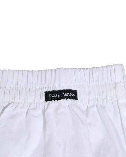 Dolce & Gabbana White Cotton Regular Boxer Shorts Underwear