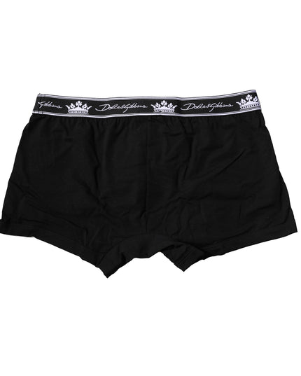 Dolce & Gabbana Black Cotton Stretch Regular Boxer Underwear