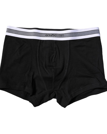 Dolce & Gabbana Black Cotton Stretch Regular Boxer Underwear