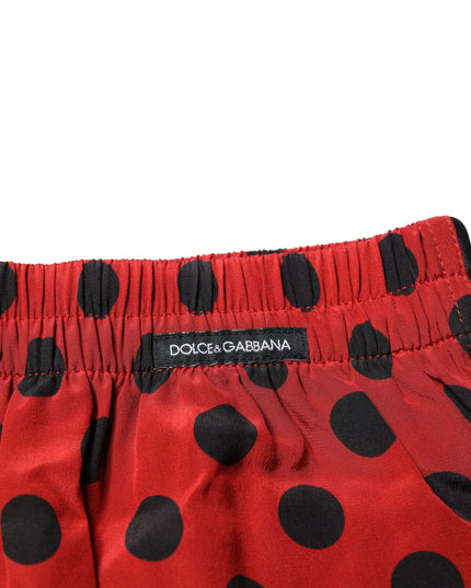 Dolce & Gabbana Red Silk Polka Dot Boxer Shorts Underwear