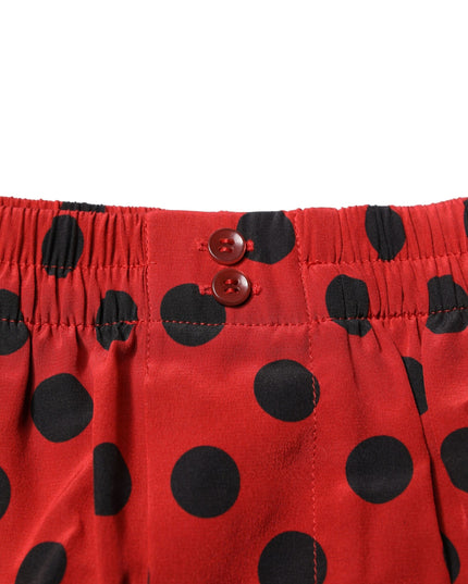 Dolce & Gabbana Red Silk Polka Dot Boxer Shorts Underwear