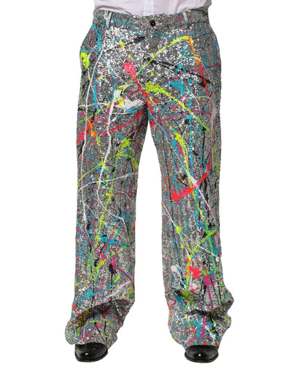 Dolce & Gabbana Multicolor Sequined Embellished Pants
