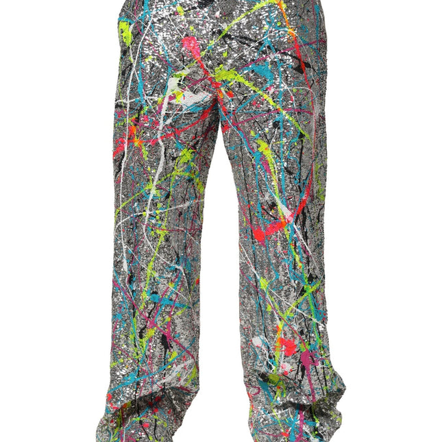 Dolce & Gabbana Multicolor Sequined Embellished Pants