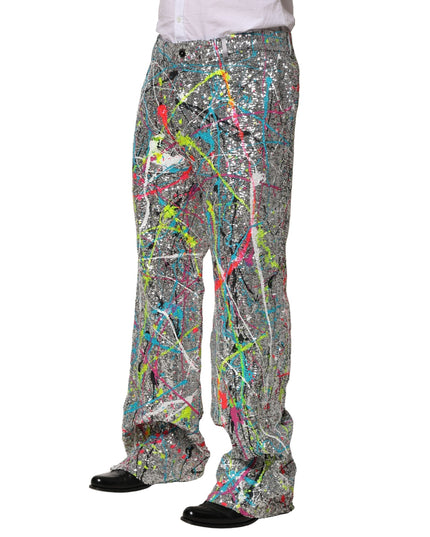Dolce & Gabbana Multicolor Sequined Embellished Pants
