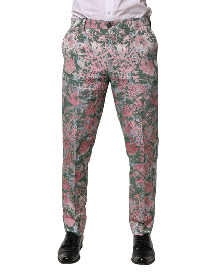 Dolce & Gabbana Multicolor Floral Jacquard Pants