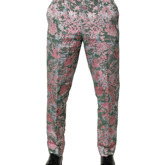 Dolce & Gabbana Multicolor Floral Jacquard Pants
