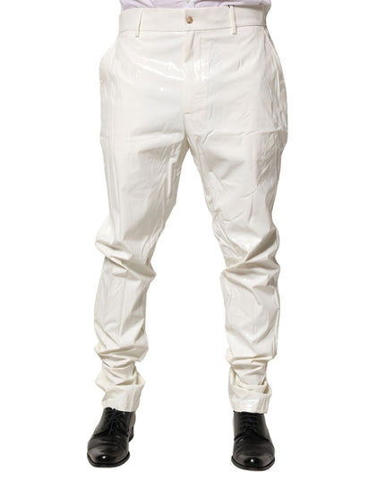 Dolce & Gabbana White Nylon Tapered Dress Men Pants