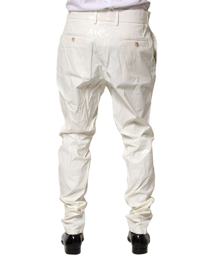 Dolce & Gabbana White Nylon Tapered Dress Men Pants