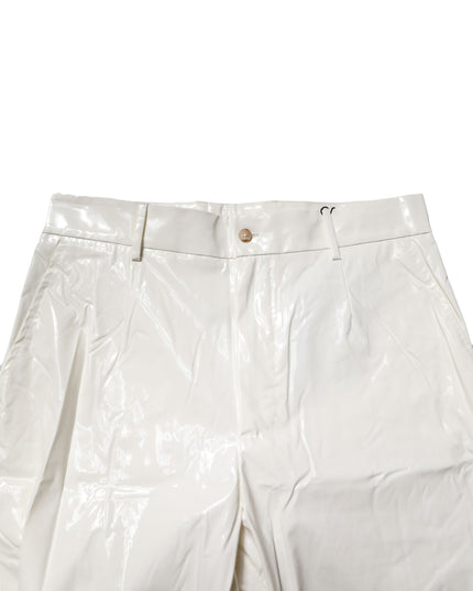Dolce & Gabbana White Nylon Tapered Dress Men Pants