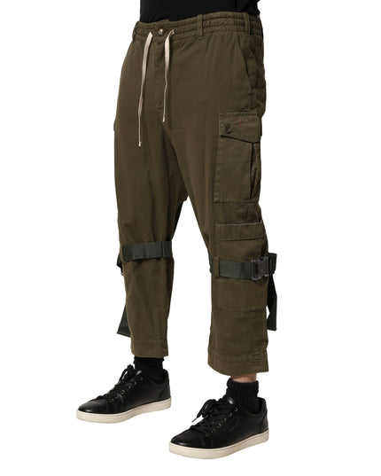 Dolce & Gabbana Brown Cotton Cargo Drawstring Pants