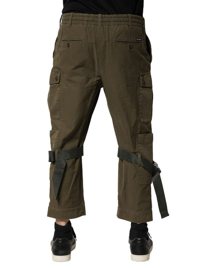 Dolce & Gabbana Brown Cotton Cargo Drawstring Pants