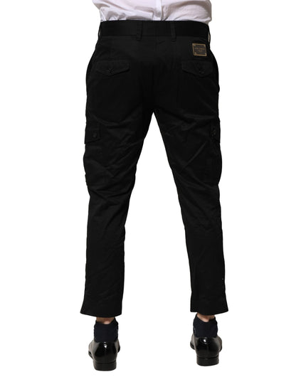 Dolce & Gabbana Black Cotton Dress Slim Formal Pants