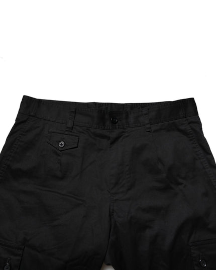 Dolce & Gabbana Black Cotton Dress Slim Formal Pants