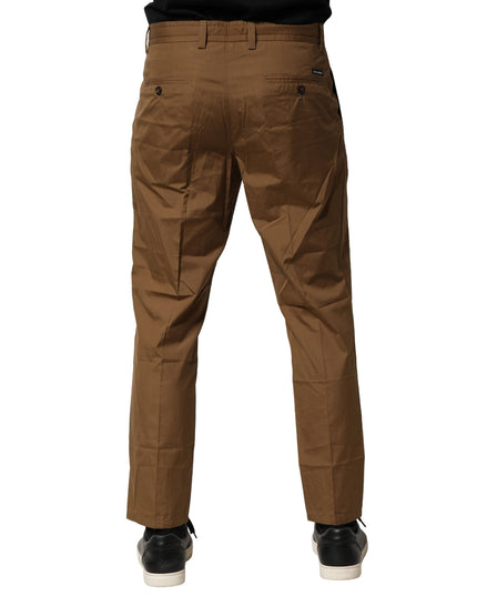 Dolce & Gabbana Brown Cotton Chino Mid Waist Men Pants