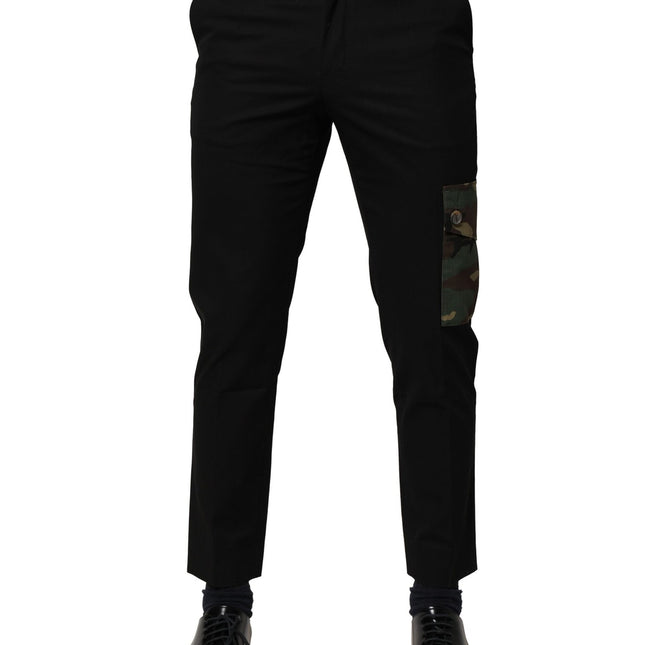 Dolce & Gabbana Black Cotton Cargo Dress Men Pants