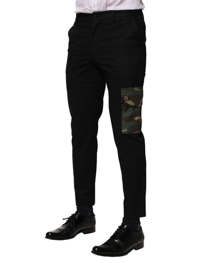 Dolce & Gabbana Black Cotton Cargo Dress Men Pants