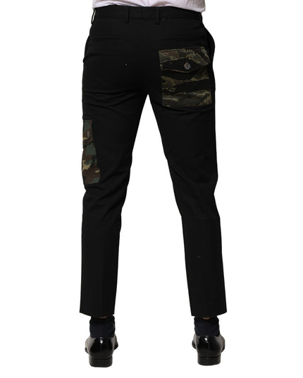Dolce & Gabbana Black Cotton Cargo Dress Men Pants