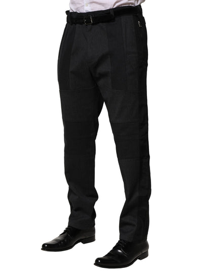 Dolce & Gabbana Black Cotton Dress Slim Formal Pants