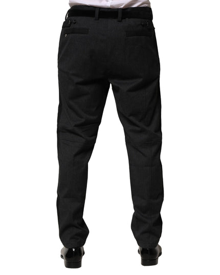 Dolce & Gabbana Black Cotton Dress Slim Formal Pants