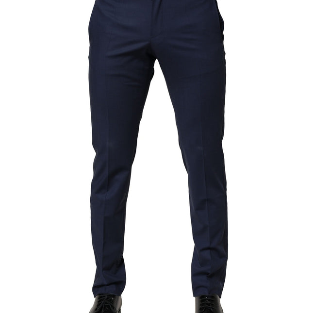 Dolce & Gabbana Dark Blue Wool Dress Formal Pants