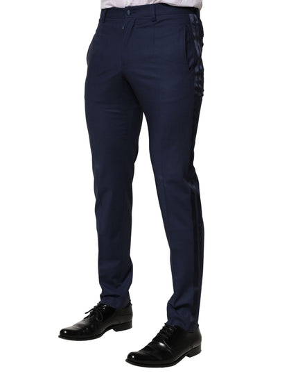 Dolce & Gabbana Dark Blue Wool Dress Formal Pants