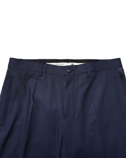 Dolce & Gabbana Dark Blue Wool Dress Formal Pants