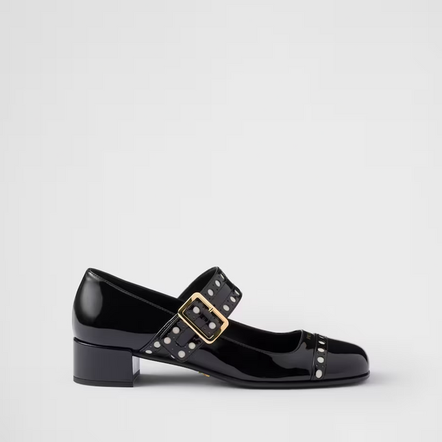 Prada Black Patent leather Mary Jane pumps