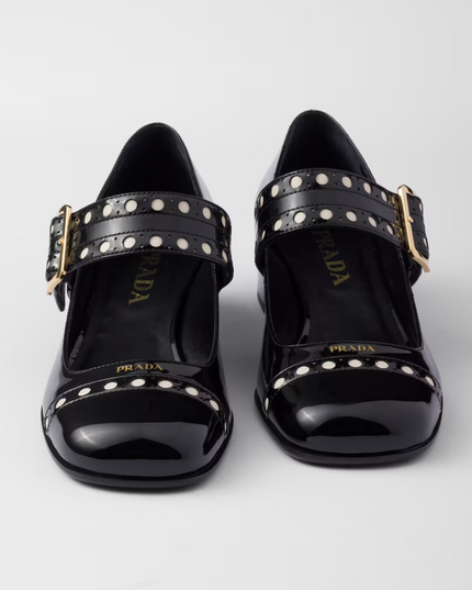 Prada Black Patent leather Mary Jane pumps