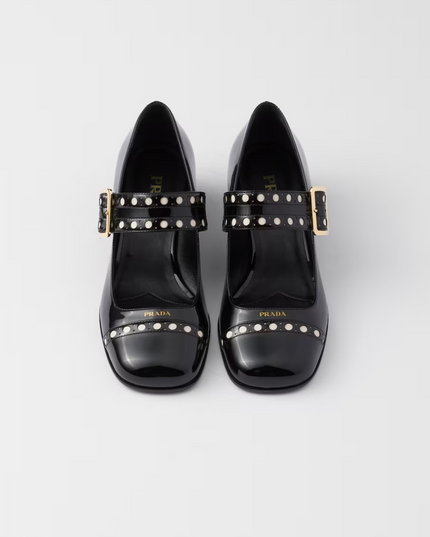 Prada Black Patent leather Mary Jane pumps