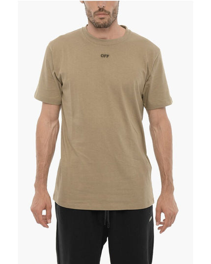 Off-White Slim Fit Crew-neck T-Shirt with Embroidered Logo