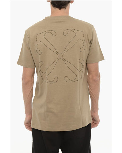 Off-White Slim Fit Crew-neck T-Shirt with Embroidered Logo