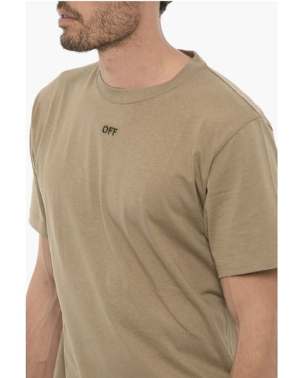 Off-White Slim Fit Crew-neck T-Shirt with Embroidered Logo