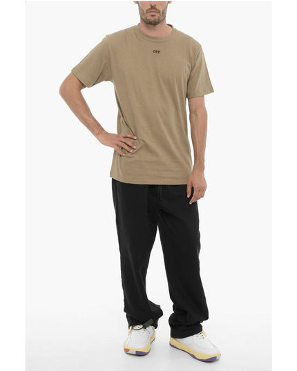 Off-White Slim Fit Crew-neck T-Shirt with Embroidered Logo