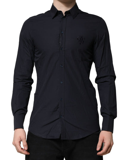 Dolce & Gabbana Dark Blue MARTINI Cotton Dress Formal Shirt