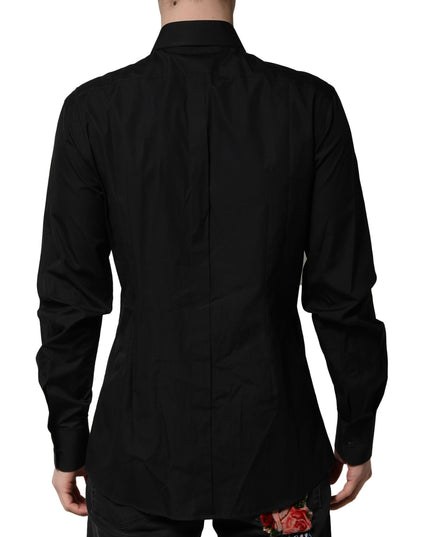 Dolce & Gabbana Black Crystal GOLD Formal Men Dress Shirt