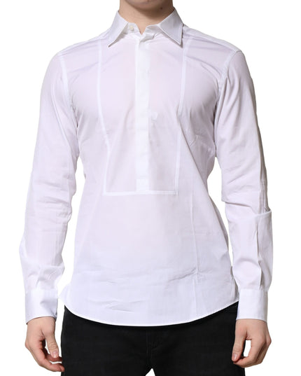 Dolce & Gabbana White Poplin Cotton Formal Men Dress Shirt