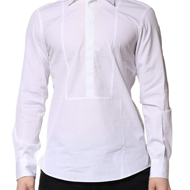 Dolce & Gabbana White Poplin Cotton Formal Men Dress Shirt