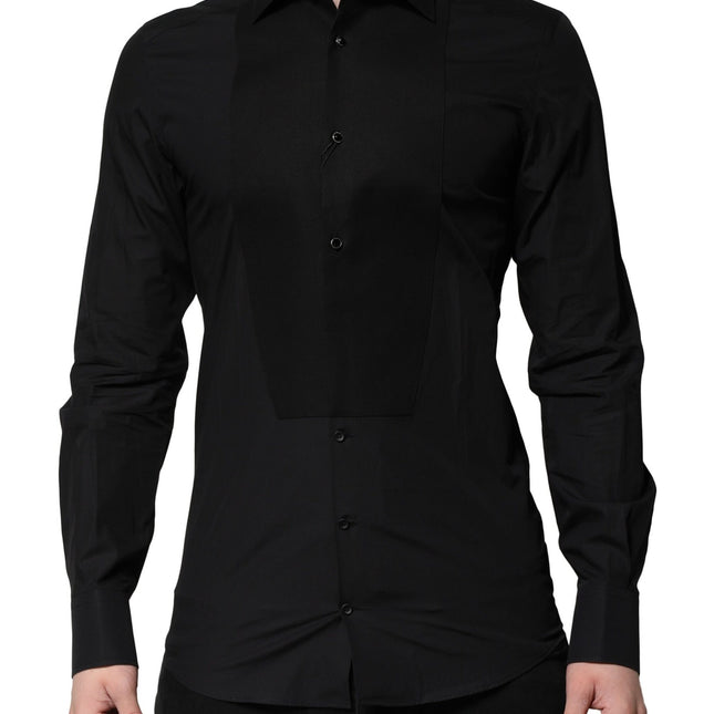 Dolce & Gabbana Black GOLD Long Sleeves Dress Formal Shirt