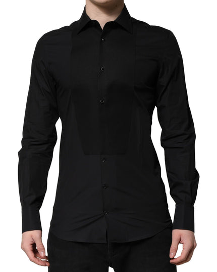 Dolce & Gabbana Black GOLD Long Sleeves Dress Formal Shirt