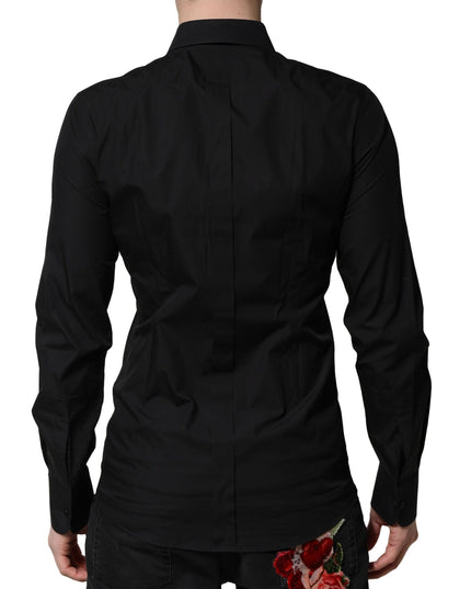 Dolce & Gabbana Black GOLD Long Sleeves Dress Formal Shirt