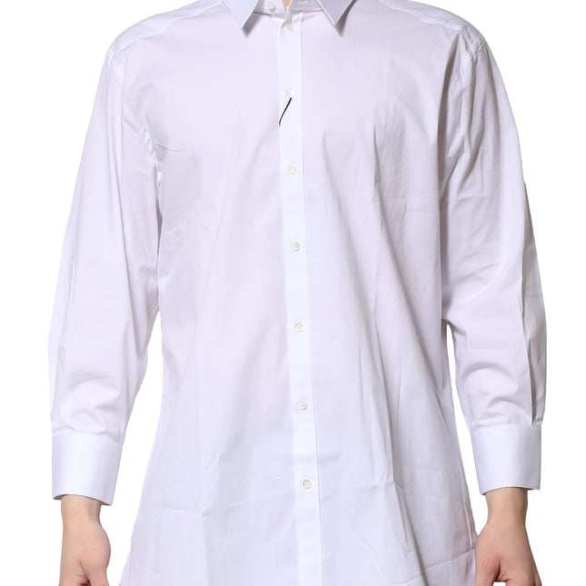 Dolce & Gabbana White GOLD Long Sleeves Dress Formal Shirt