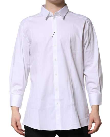 Dolce & Gabbana White GOLD Long Sleeves Dress Formal Shirt