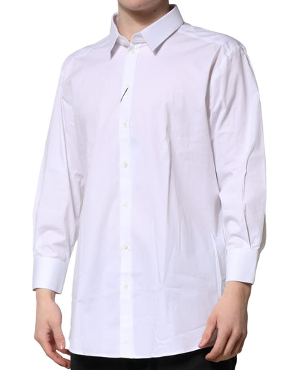 Dolce & Gabbana White GOLD Long Sleeves Dress Formal Shirt