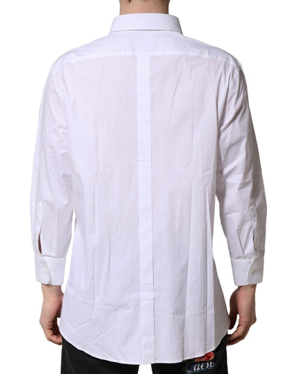 Dolce & Gabbana White GOLD Long Sleeves Dress Formal Shirt