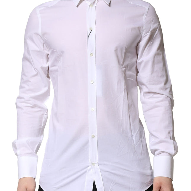 Dolce & Gabbana White GOLD Long Sleeves Dress Formal Shirt