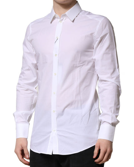 Dolce & Gabbana White GOLD Long Sleeves Dress Formal Shirt