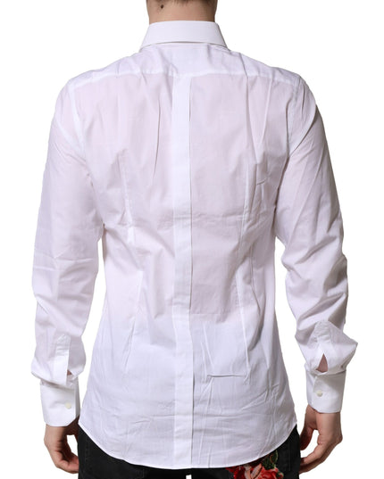 Dolce & Gabbana White GOLD Long Sleeves Dress Formal Shirt