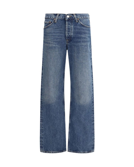 Agolde Blue Cotton Straight-Leg Jeans