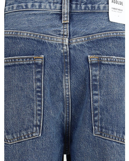 Agolde Blue Cotton Straight-Leg Jeans