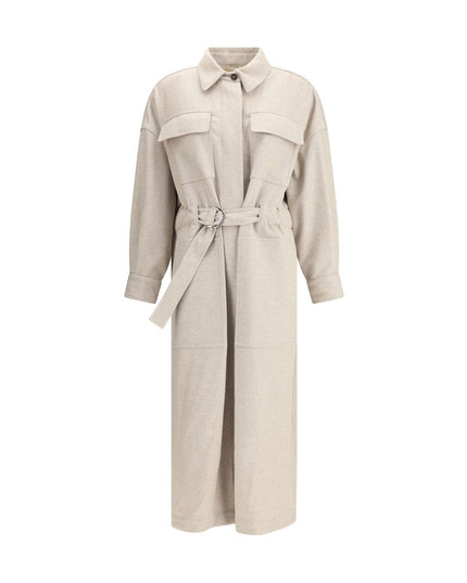Brunello Cucinelli Beige Wool Coat